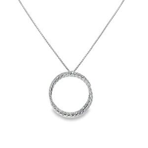 David Yurman Diamond Infinity Crossover Circle Pendant Necklace Signed